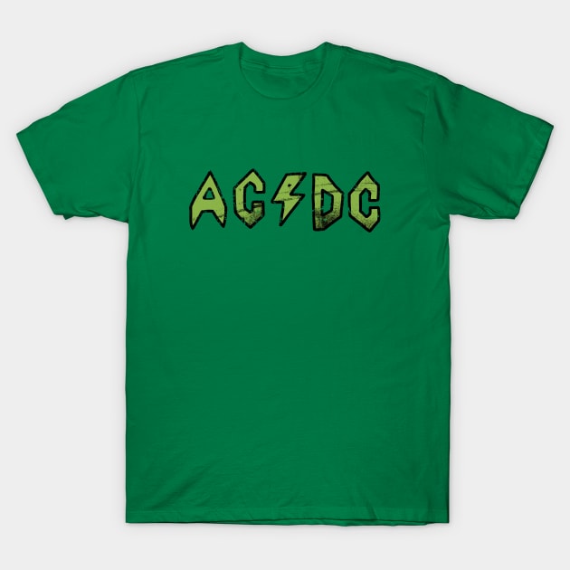 Butt-Head AC/DC Distressed -  Green T-Shirt by Botak Solid Art